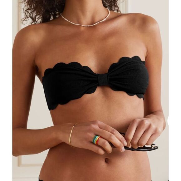 MARYSIA Antibes Scalloped Seersucker Bikini Top - Picture 1 of 8